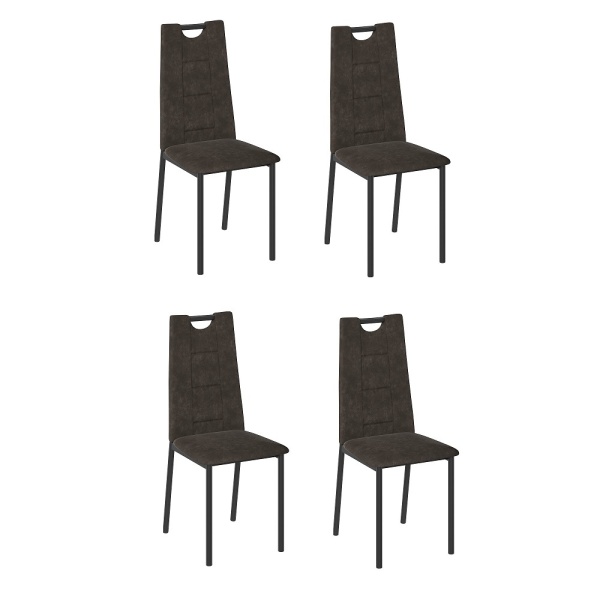 Комплект стульев Орлеан (4 шт), черный велюр бурый