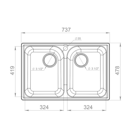 Мойка QUARZ 15, терракот