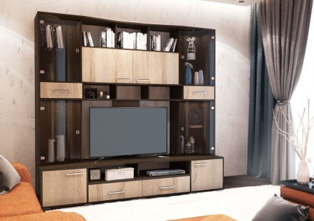 Гостиная Орхидея Кантерберри \Сонома (Ш-2150 х В-2054 х Г-542 мм)