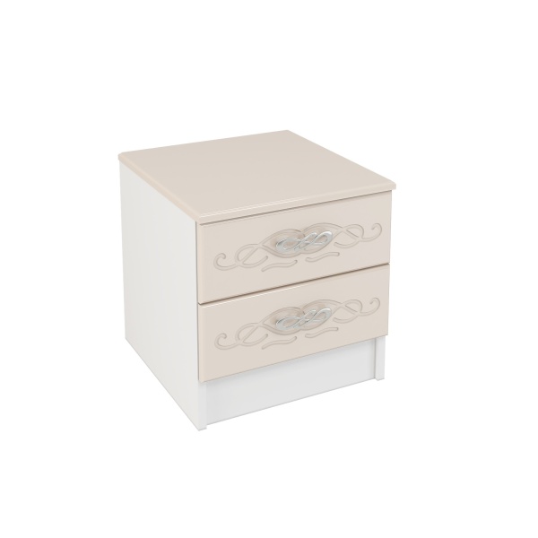 Тумба Прикроватная Венесуэла МДФ/Жемчуг Глянец (Ш-420 х В-420 х Г-400 мм)
