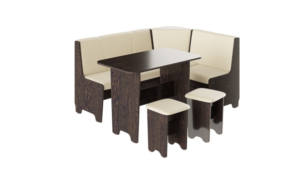 Кухонный уголок «Техас исп.1» Венге/Экокожа Бежевая