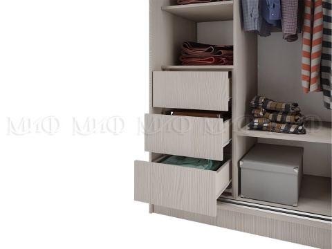 Шкаф-Купе Тринити-2 (Ш-1350 мм x В-2244 мм x Г-600 мм)/Разные Цвета