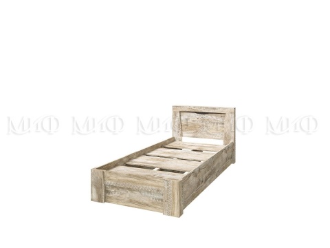 Кровать Ройс (Ш-967 x В-800 x Г-2138 мм/Спальное Место 900 x 2000 мм) Дуб Юкон/Бетон Темный